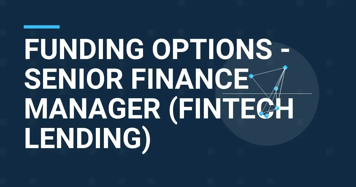 Funding Options - Senior Finance Manager (Fintech Lending)